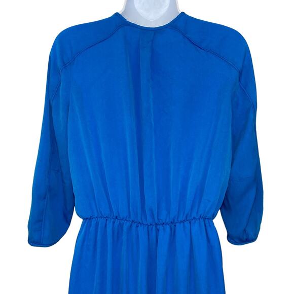 Diane Von Furstenberg Apona Silk Blend Tunic Dress In Electric Blue DVF Size 6 - Picture 8 of 16